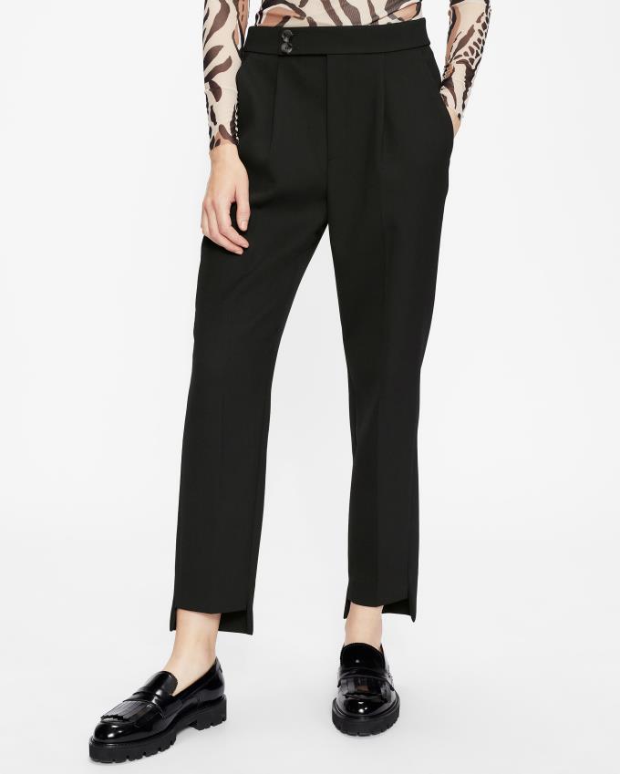 Pantalon Ted Baker Tapered leg tailored Noir Femme | LVX-58594671